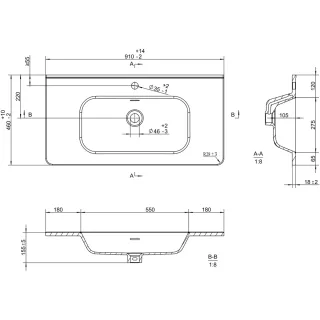 Раковина накладная Brevita Onda 90 B-OND090-01 белый